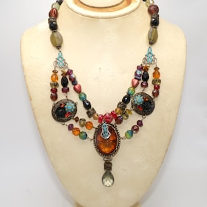 Vintage Chico&#39;s Multi-Strand Beaded Costume Necklace