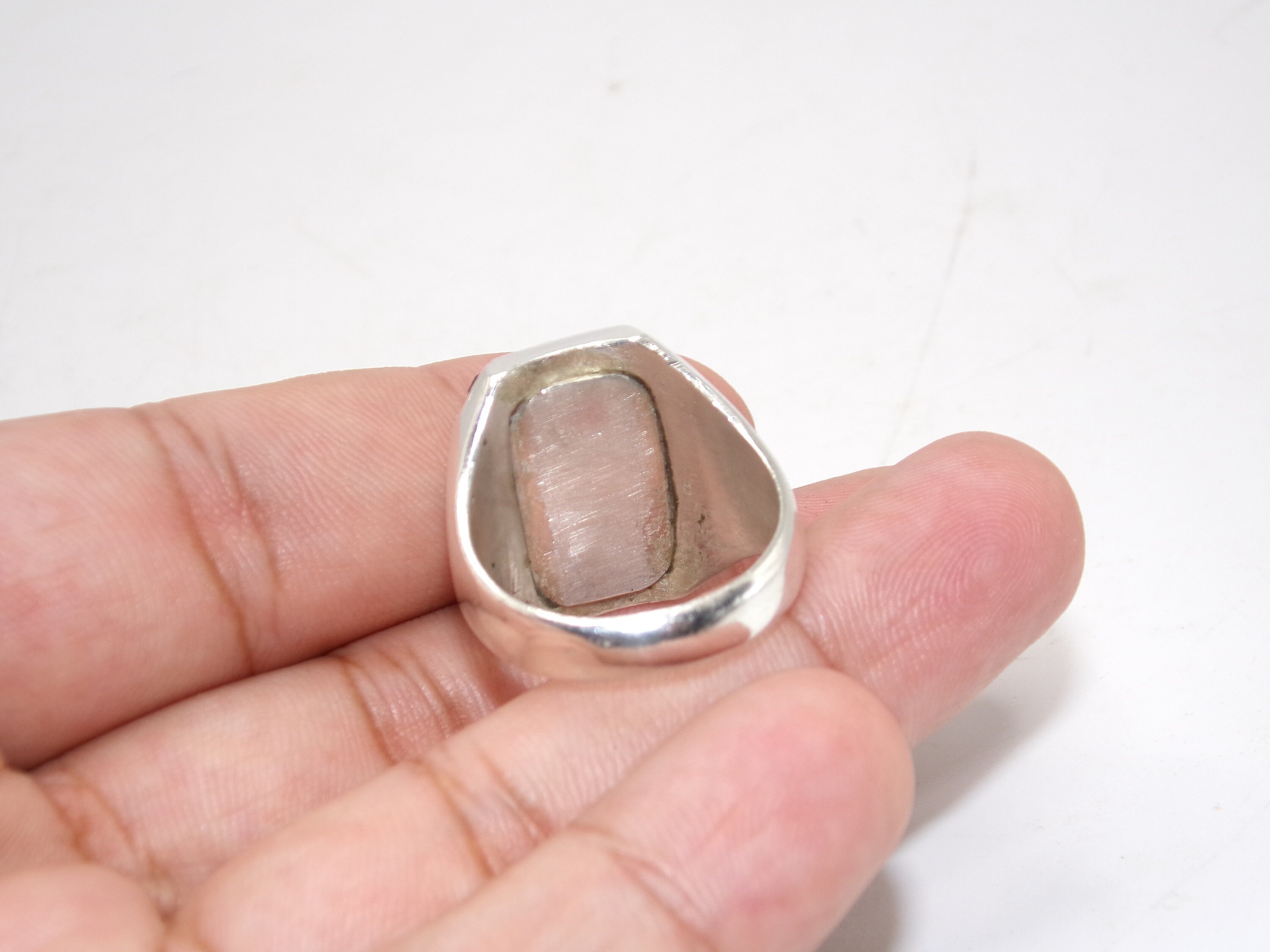 ヴィンテージ スターリングシルバー アゲート ユニセックス リング