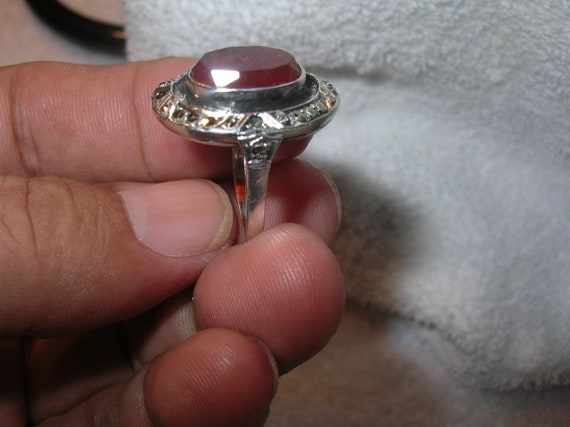 Art Deco Sterling Carnelian Ring - image 6