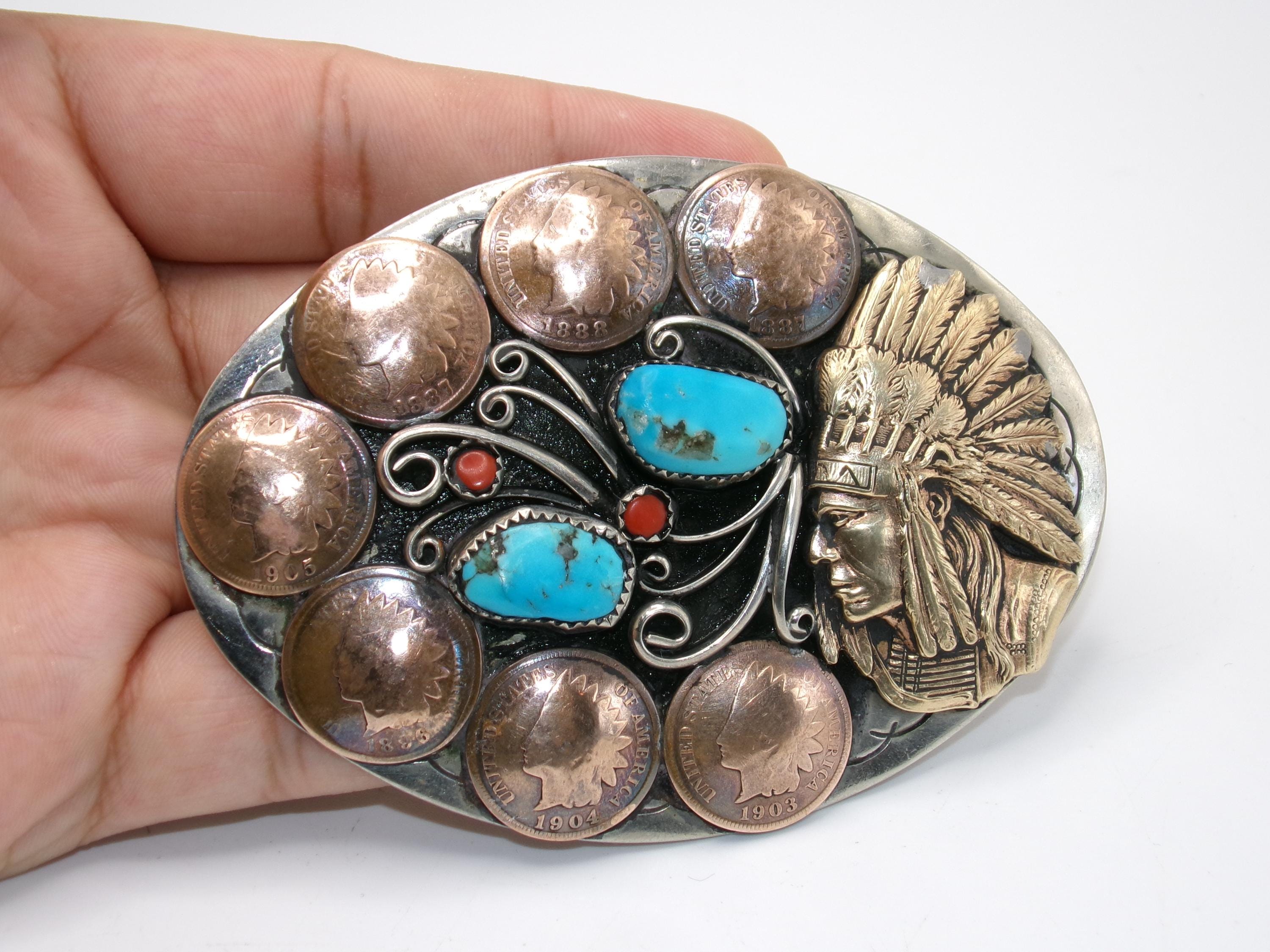 Auction Vintage Native American Belt Buckles Vintage Native