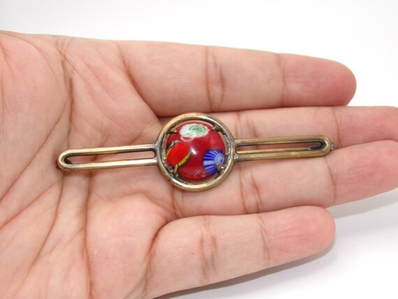Antique French Art Glass Brooch - image 5