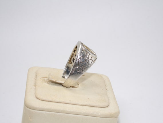 Vintage Sterling Horseshoe Ring - Faux Diamonds - image 4