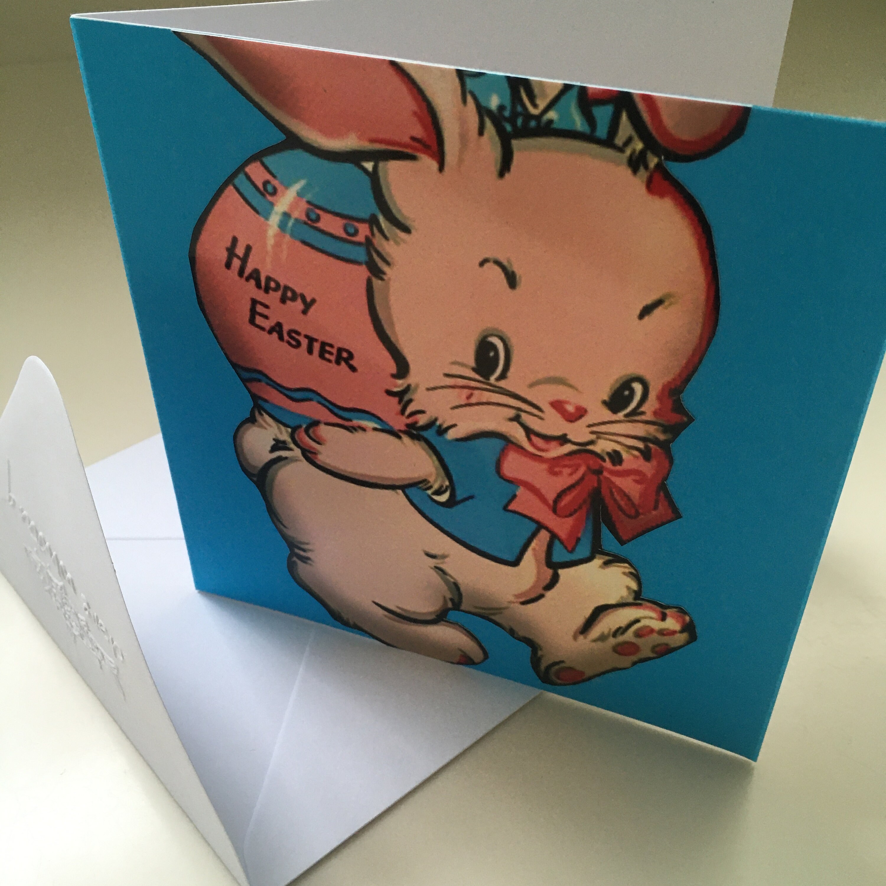 Easter Bunny Handmade Retro Card - Etsy.de