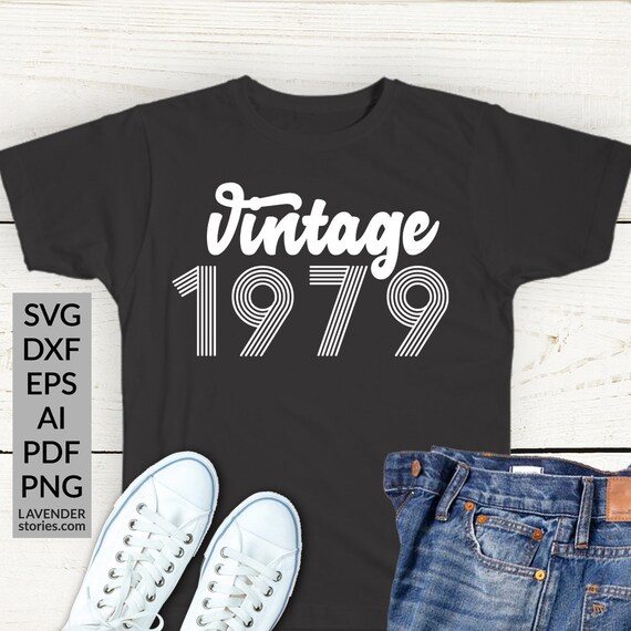 Download Vintage 1979 Svg 40 Birthday Svg Cut Files Birthday Party Etsy PSD Mockup Templates