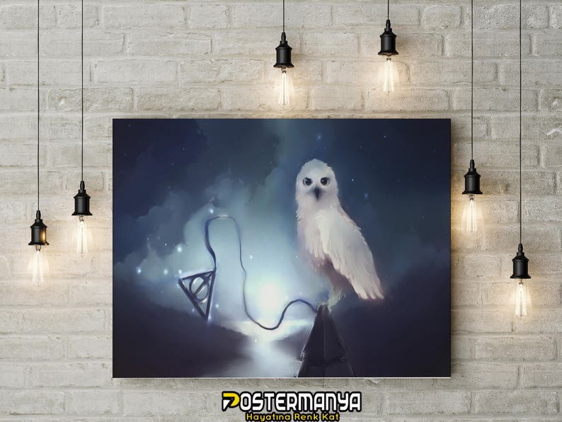 Harry Potter Owl Movie Poster Canvas Printing High Quality Etsy