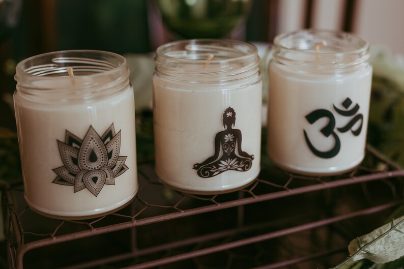 Zen Candle Set Meditation Candle Gift Om Soy Candle Etsy