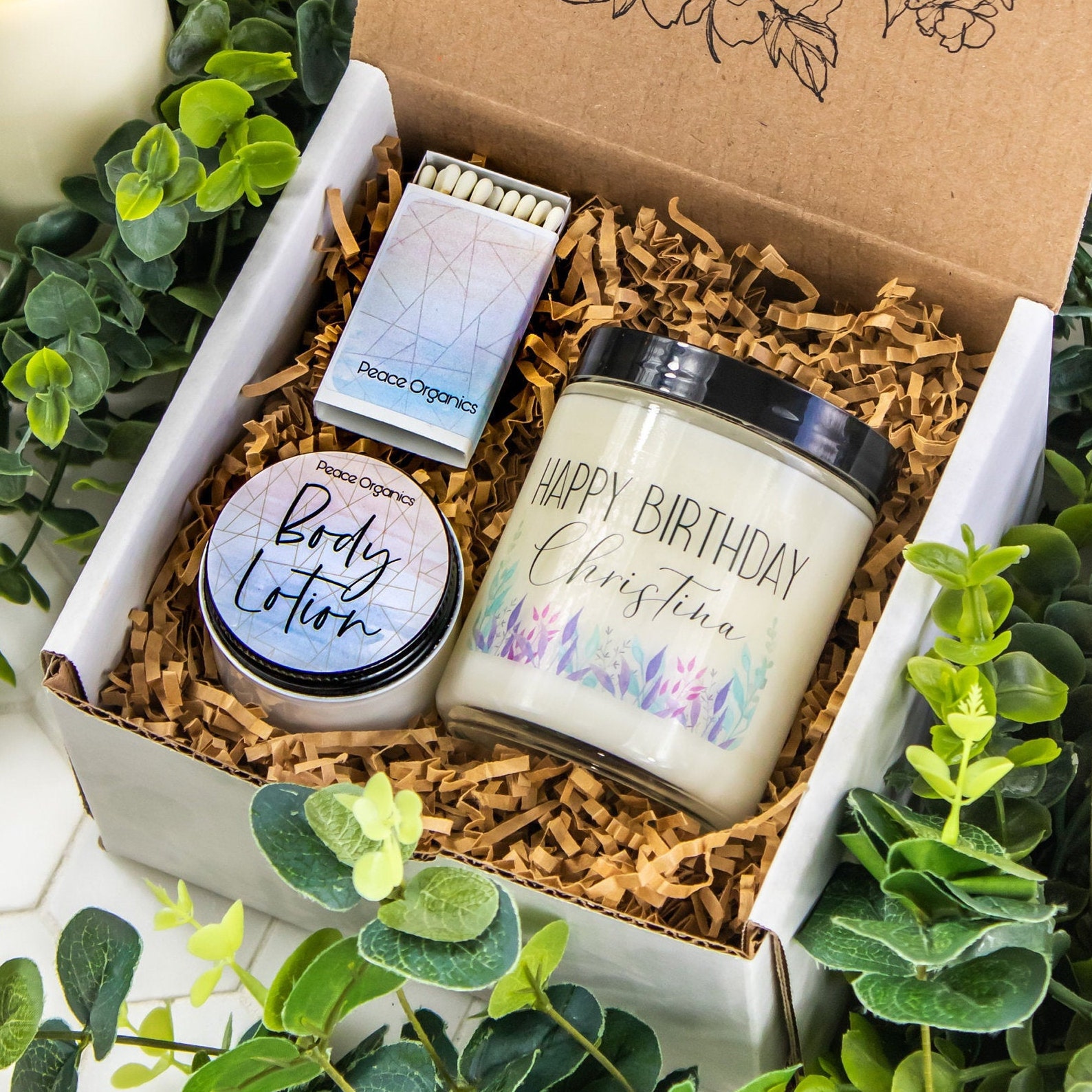 Custom Birthday Candle Gift Box Etsy