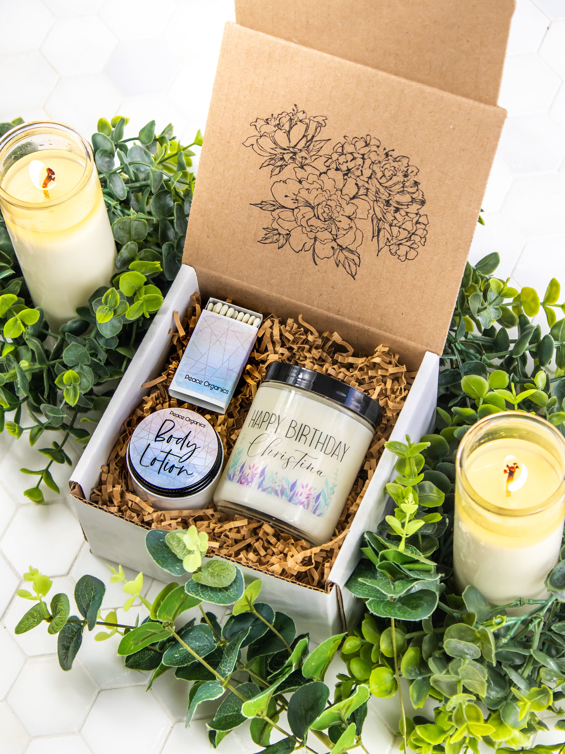Custom Birthday Candle Gift Box Etsy