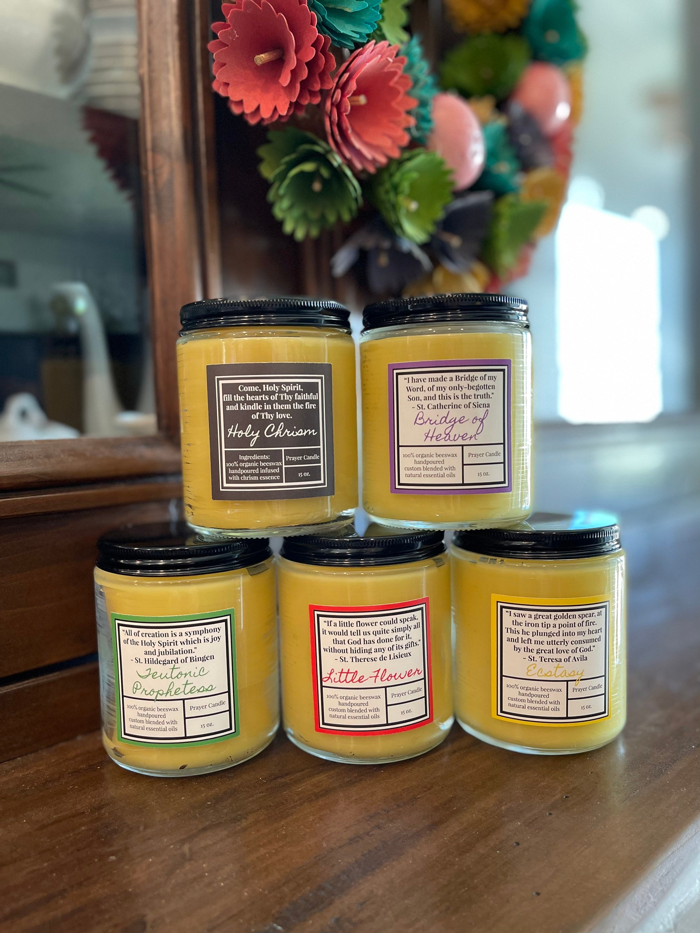 Kirchenlehrer 100% Bienenwachs Liturgische Kerzen | Katholisches christliches Geschenk | Gebetskerze | Katholische Dekoration