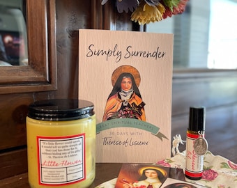 St. Therese Relic Oil Gift Set: Rose Scented, Prayer Card & Medal
