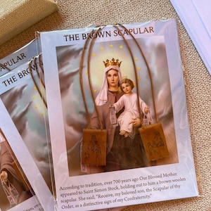 Leather Brown Scapular Diffuser | Catholic Christian Gifts