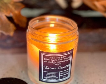 Chrism Blessed Candle 100% Beeswax | Catholic Christian Gift | Prayer Candle | Three Days of Darkness | Catholic Home Decor
