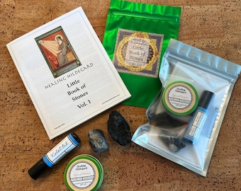 St. Hildegard &quot;Little Book of Stones&quot; Healing Stones Kit: Catholic Gift with Holy Oils & Salves