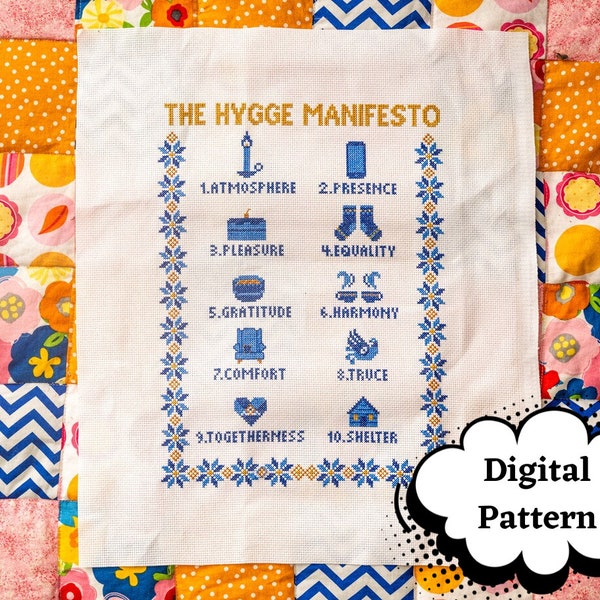 Hygge Manifesto cross-stitch pattern (PDF)