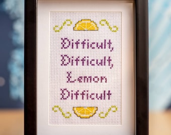 Difficult Difficult Lemon Difficult Kreuzstichvorlage witzig snarky pessimistisch (made-to-order)