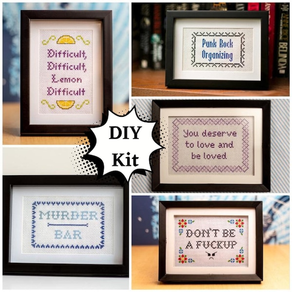 Custom Designed DIY Cross-Stitch Kit: Your Words Here!