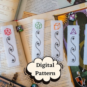 PDF pattern Dungeons and Dragons RPG Dice mini bookmark set