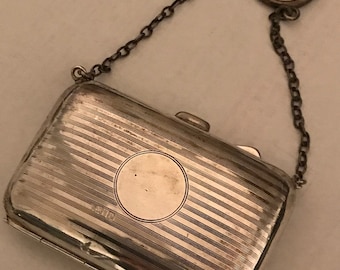 1916 Sterling Coin or Vanity Purse Chatelaine England Hallmarks