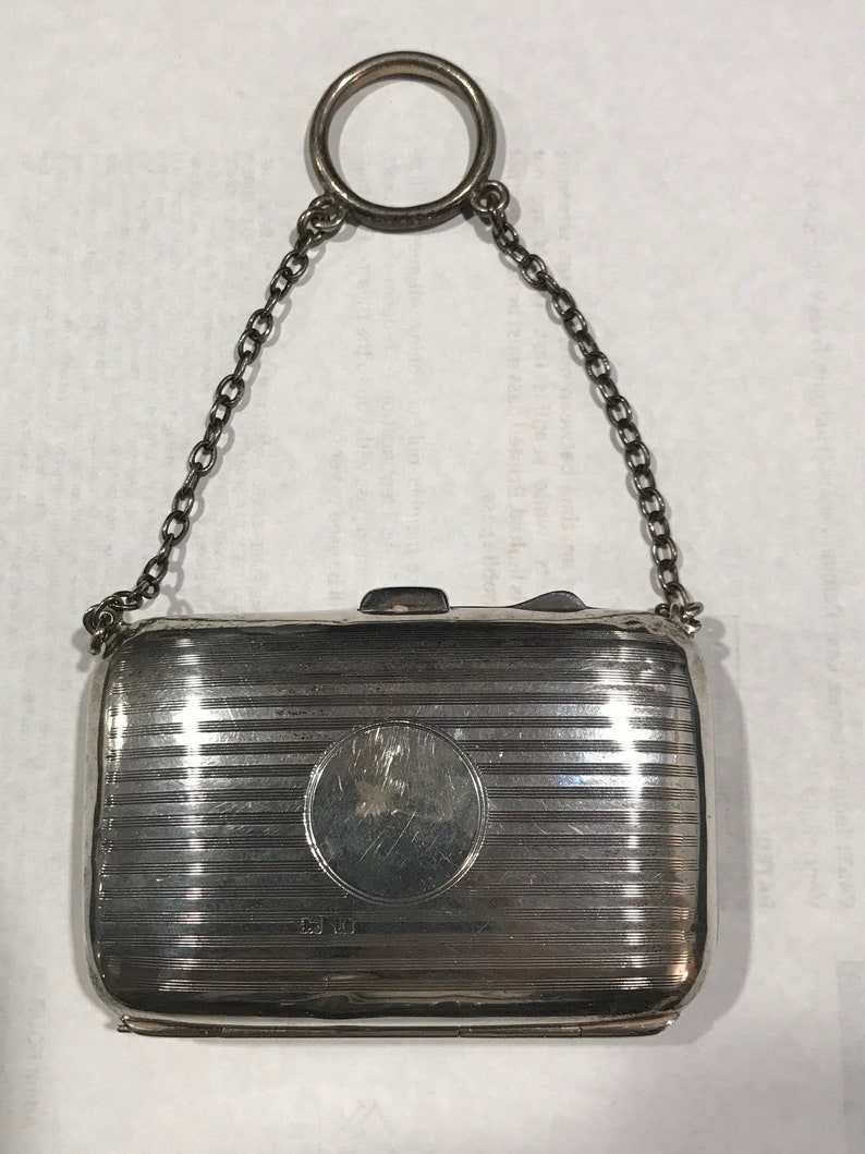 1916 Sterling Coin or Vanity Purse Chatelaine England Hallmarks