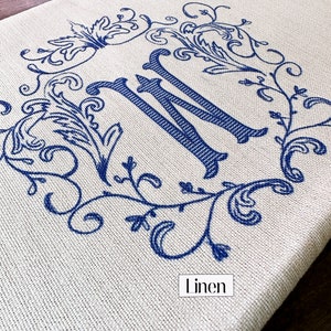 Country Monogram FRENCH COUNTRY MONOGRAM Pillow Cover, French Cottage Personalized ...