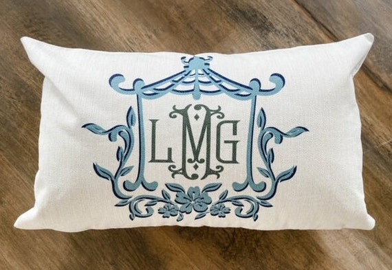 Navy clearance monogram pillow