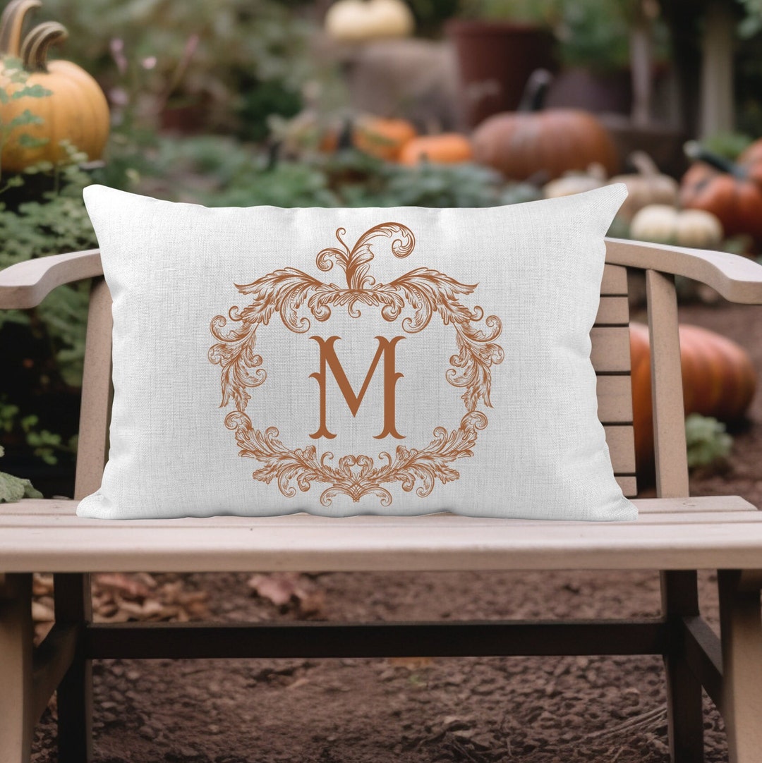 FALL PUMPKIN MONOGRAM Pillow Cover Autumn Decor Etsy