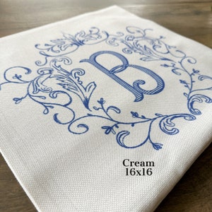 Country Monogram FRENCH COUNTRY MONOGRAM Pillow Cover, French Cottage Personalized ...