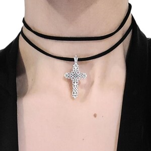 Black Suede Cross Wrap Choker