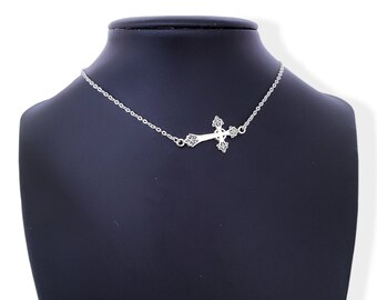 Sideways Cross Necklace 012