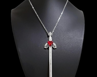Gothic Heart Sword Necklace 011