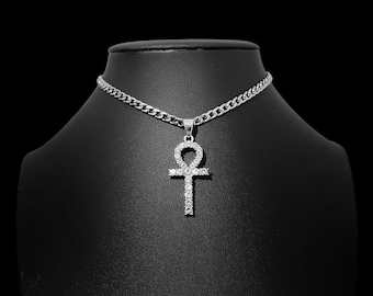 Crystal Ankh Choker Necklace - Stainless Steel