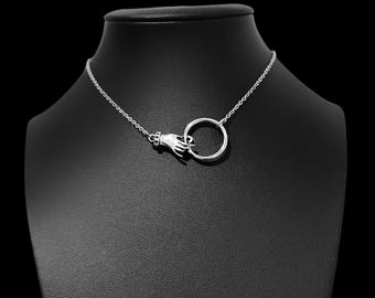 Silver Hand Loop Choker