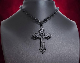 Gothic Black Cross Choker 021 (CC)