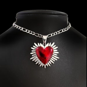 Red Sacred Heart Choker 006
