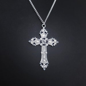 18&quot; Silver Cross Necklace 021