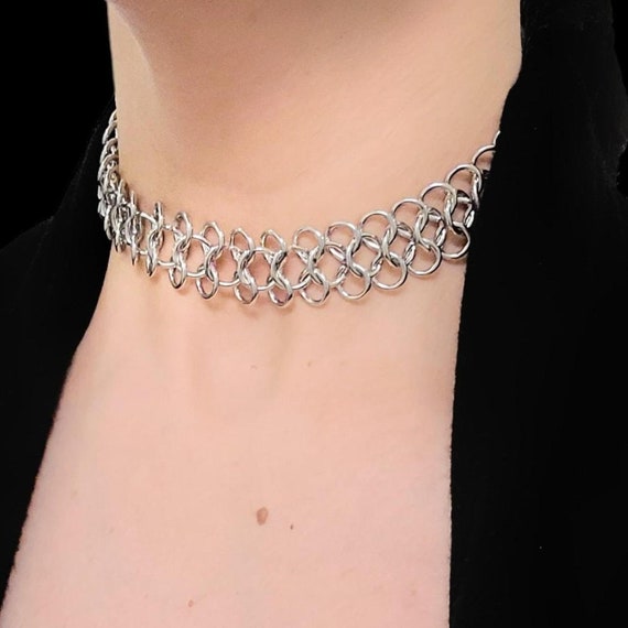 Silver Chainmail Choker - Etsy