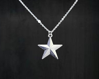 18" Silver Star Necklace - 001