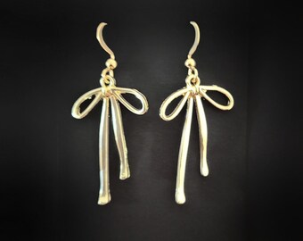 Gold Bow Earrings