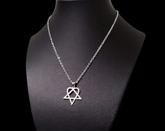 16" Silver Heartagram Pendant Necklace
