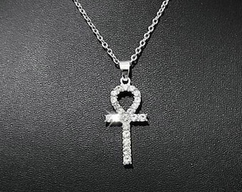16" Crystal Ankh Necklace