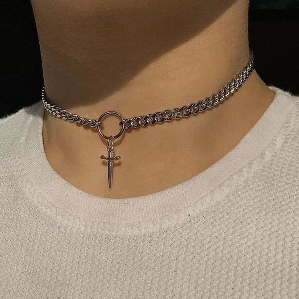 Silver Dagger Loop Choker CC