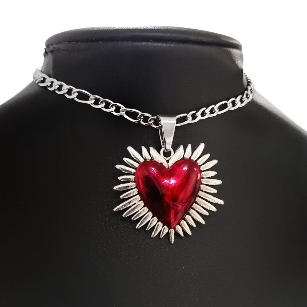 Red Sacred Heart Choker 006 - Etsy