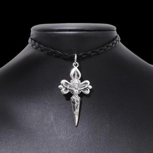 Leather Crucifix Sword Choker