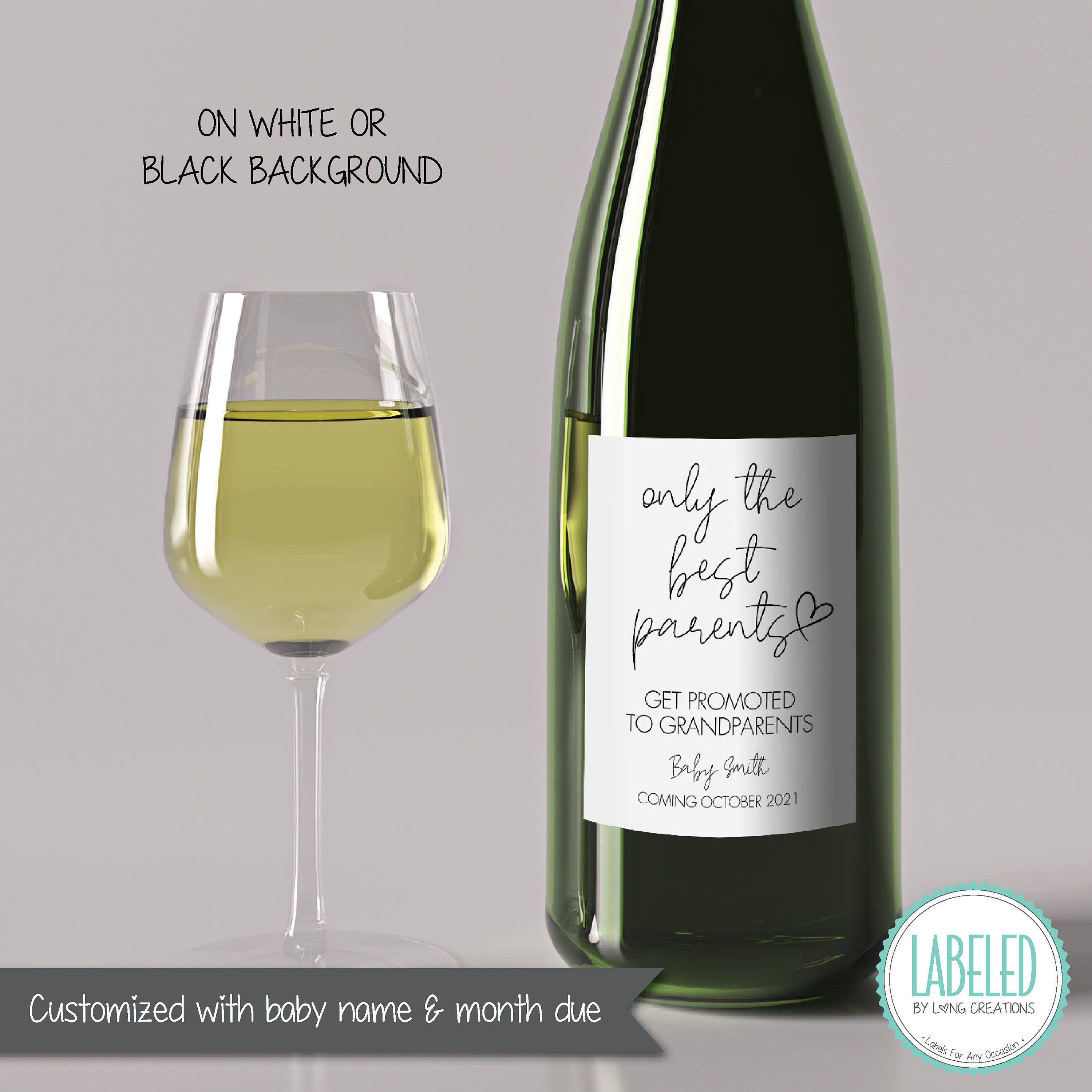 Gift for Parents New Grandparents Wine Label Pregnancy / Etsy Canada