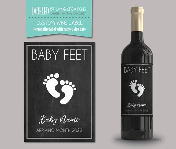 Étiquette personnalisée bouteille grossesse  Bébé est en route - My Pretty  Little Store