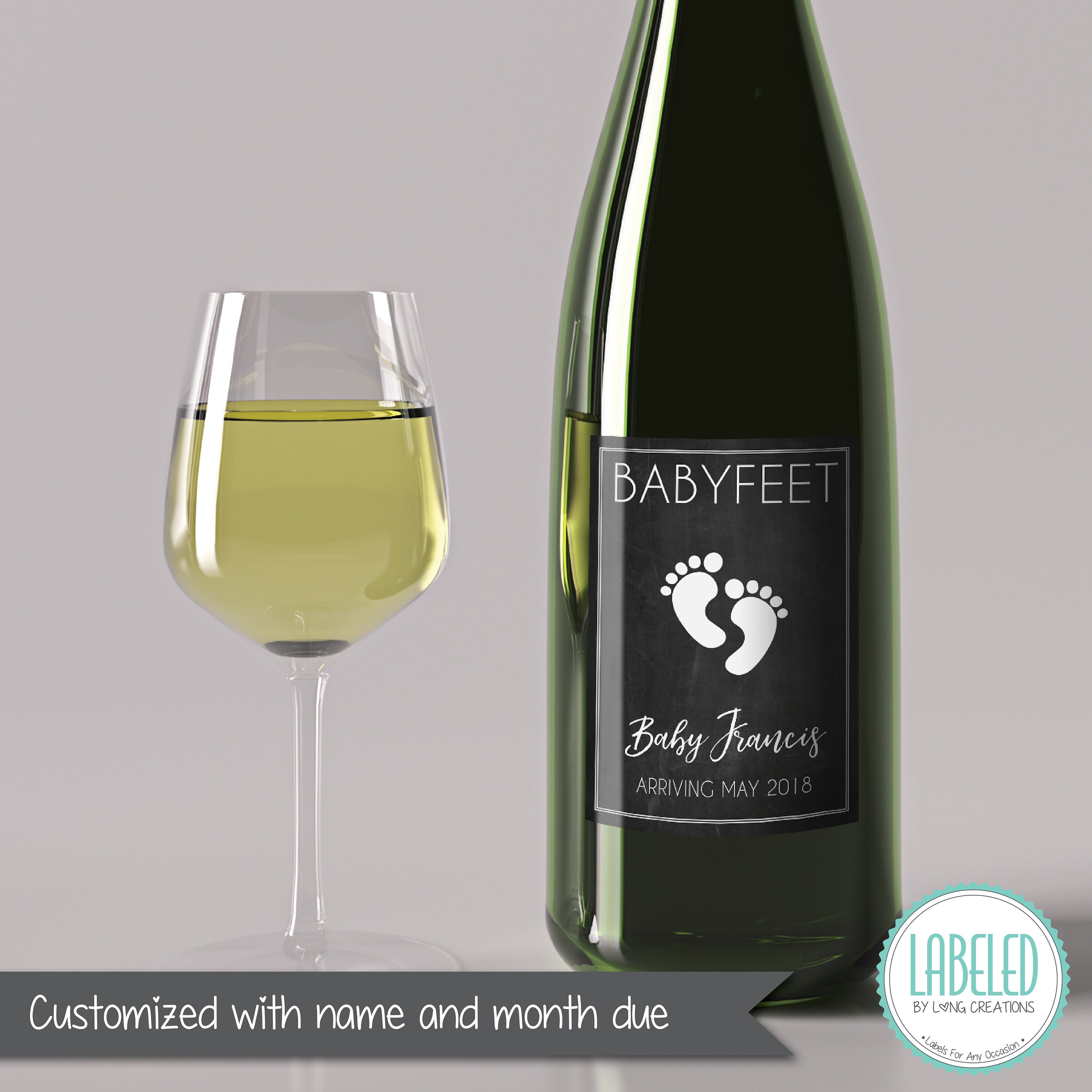 Pregnancy baby announcement wine bottle label announcing Etsy