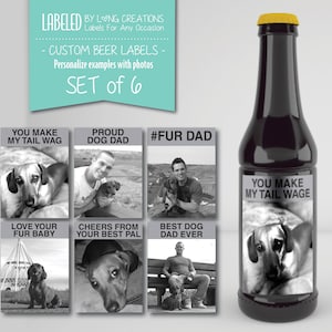 dog dad labels - gift for dog dad - labels for dad - birthday gift - beer label - gift for dad - waterproof labels - personalized labels