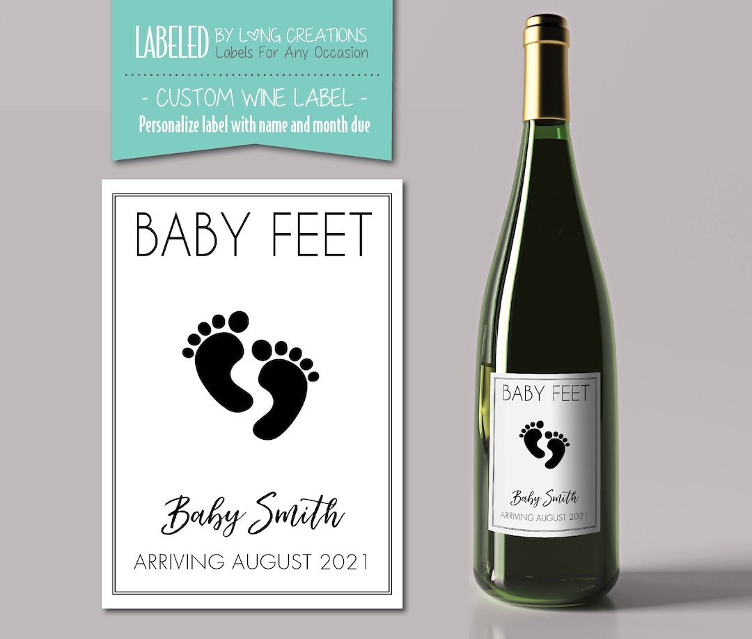 Pregnancy Baby Announcement Wine Bottle Label Announcing Pregnancy Baby