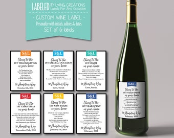 new home wine labels - housewarming gift - milestone labels - first wine bottle labels - personalized house warming gift - waterproof labels