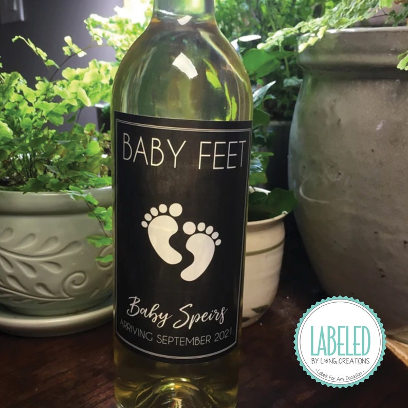 Pregnancy Baby Announcement Wine Bottle Label Announcing Etsy